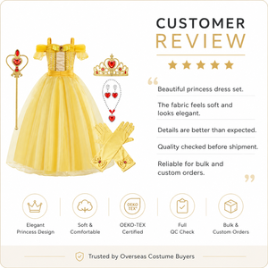 Robe de <span class=keywords><strong>princesse</strong></span> <span class=keywords><strong>Belle</strong></span> pour filles, costume de cosplay pour fête d'Halloween pour enfants - Product Image 5