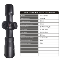 Vente en gros d'usine, lunette de visée optique HD 1,5-5X32 pour arbalètes, alliage d'aluminium, étanche, multi-réticules, verre gravé