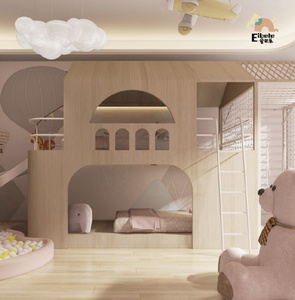 Eibele Nouveau style tendance Ensemble de jeux d'intérieur <span class=keywords><strong>en</strong></span> <span class=keywords><strong>bois</strong></span> à thème naturel Équipement de jeux doux <span class=keywords><strong>pour</strong></span> enfants avec <span class=keywords><strong>piscine</strong></span> à balles et <span class=keywords><strong>toboggan</strong></span> - Product Image 2