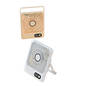 USB Small Rechargeable Fan Three Adjustment Light Sound Large Wind Office Student Dormitory-Promotional Lithium Battery Gadget