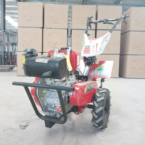 Traktor pertanian mini untuk peralatan mesin pertanian dengan kultivator kemudi