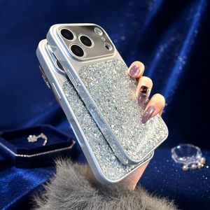 เคสโทรศัพท์แบบมีกลิตเตอร์สำหรับ iPhone วัสดุ PC หรูหรา ป้องกันแรงกระแทก พร้อมสายคล้อง - Product Image 5