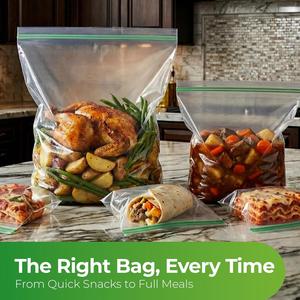 Bolsas de Almacenamiento de Alimentos Resistentes con Cierre a Presión, Tamaño Galón, Ideales para Alimentos para Bebés, Almacenamiento de Bocadillos y Organización de Pinceles - Product Image 5