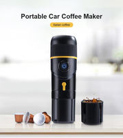 Cafetière électrique portable pliable avec poignée, 20 bars, compatible capsules et café moulu, recharge USB, idéale pour le camping