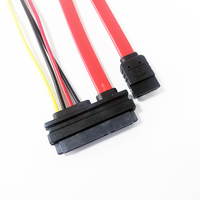 Cable de datos de alimentación Sata, personalizado, 40CM, para disco duro Serial ATA 7 + 15 Pin hembra a IDE Molex 4Pin