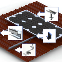 Prix usine YZ AL6005-T5 Crochet de fixation solaire réglable pour tuiles, Rail solaire, Pince solaire pour système de montage sur toit