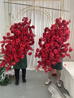 IFG Groothandel Rode Kunstmatige Rozen Decoratieve Bloemenpanelen voor Bruiloftbogen