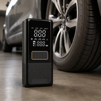 Compresseur d'air numérique portable multifonctionnel pour voiture avec lumière d'urgence LED