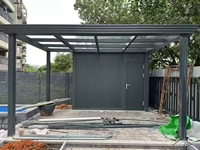 Pérgola Bioclimática Moderna de Aluminio con Techo de Láminas Ajustables, Automática, Eléctrica, para Patio, Resistente al Agua, Fácil de Instalar