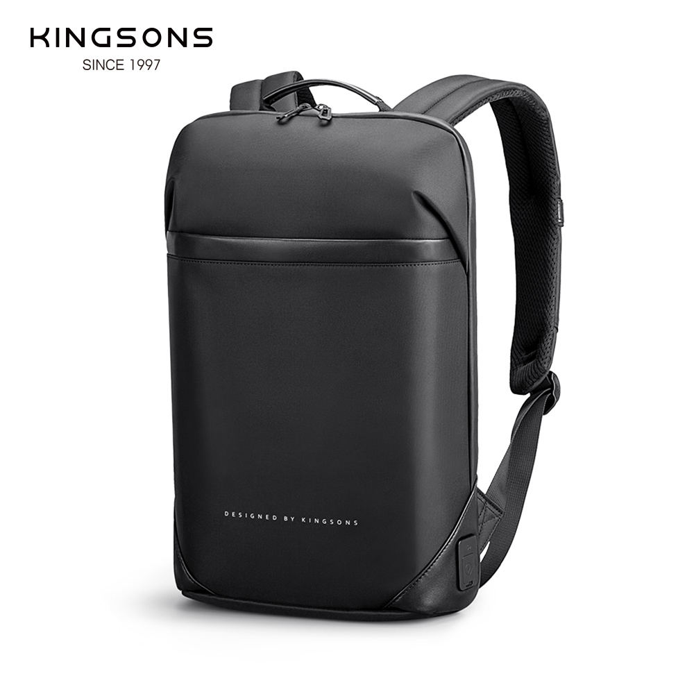 BSCI Supplier Wholesale Kingsons Modern Urban Life Style Professional  Backpacks Inch Laptop Bag with USB Charging Port