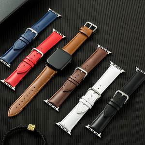 Bracelet de montre en cuir marron pleine fleur pour <span class=keywords><strong>Apple</strong></span> <span class=keywords><strong>Watch</strong></span> SE 3 2 Series 11 10 9 8 Ultra 3 2 42mm 45mm 46mm – Bracelet de remplacement pour femme - Product Image 1