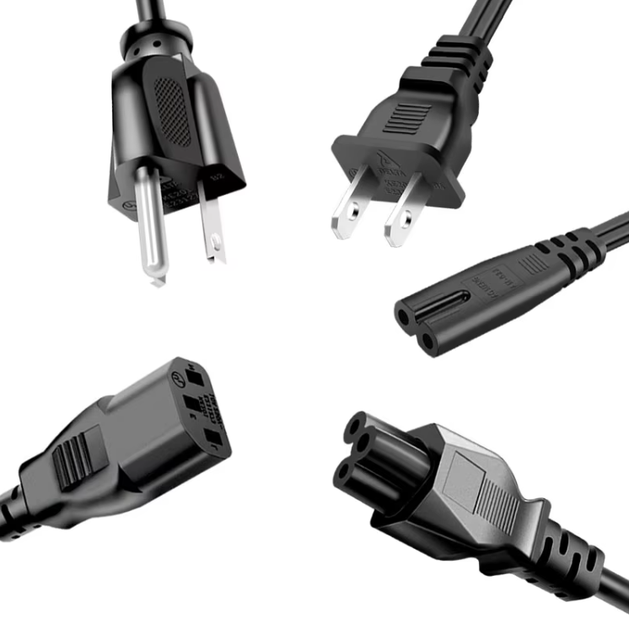 HENG WELL LS-14 USA Power Cord NEMA 1-15P/5-15P/6-15P to IEC C5/C7/C15/C17 for Approved Flexible Power Cable IP20 Rated