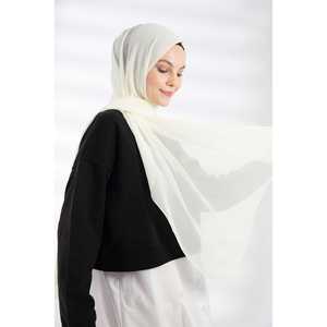 Ivory <b>Chiffon</b> Fur Shawl - Product Image 2