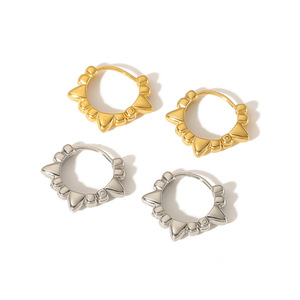 Pendientes Huggie de Acero Inoxidable 18K, Diseño Geométrico, Color Oro y Plata, Pendientes de Moda para Mujer, Accesorios de Joyería - Product Image 5