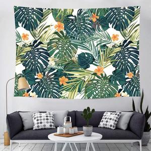 Tapisserie murale en polyester à motifs floraux tropicaux, imprimée, lavable en machine, décoration murale, art mural, vente en gros, lavage à la main - Product Image 4