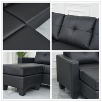 Stationäre L-Form Eckcouch Sofa mit Osmanisch günstige Ecke Freizeitmöbel Wohnzimmer Sofa-Set