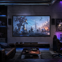 Écran de projection à cadre fixe 4K blanc mat ultra-fin avec cadre en aluminium, montage mural, écran de projecteur pour cinéma maison, 120 150 pouces