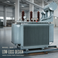 Transformateur de distribution triphasé immergé dans l'huile à faible perte d'énergie, faible bruit et conception de refroidissement durable