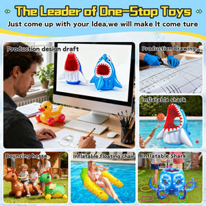 Logo personnalisé 3-en-1 plage eau piscine jeter jouets fête d'anniversaire gonflable tête cerceau poulpe requin jouets jeux de plein air pour les enfants - Product Image 3