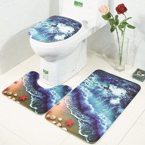 Ensemble <span class=keywords><strong>de</strong></span> 3 <span class=keywords><strong>tapis</strong></span> <span class=keywords><strong>de</strong></span> salle <span class=keywords><strong>de</strong></span> bain antidérapants + <span class=keywords><strong>tapis</strong></span> contour + couvre-siège <span class=keywords><strong>de</strong></span> toilette pour la décoration - Product Image 5