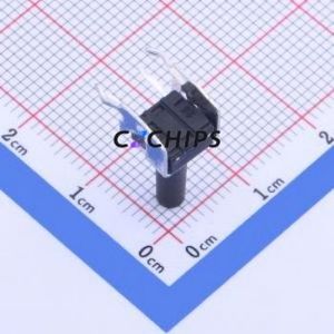 TS-1093C-A17B3-D1 Tactile Switch Bent Lead Through Hole-4P,6x6mm Single Pole Single Throw Round Button 2.5N Right Angle Insert - Product Image 2