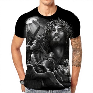 Camisetas de Jesucristo para hombre y mujer, informales, tejidas, 100% algodón, manga corta, cuello redondo, transpirables, ecológicas, moda de verano, Harajuku - Product Image 3