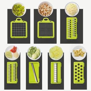 Multifunctional Stainless Steel 7-Piece Manual Vegetable Slicer Press Knife Container for Cucumbers <b>Garlic</b>-Easy Clean Kitchen - Product Image 4