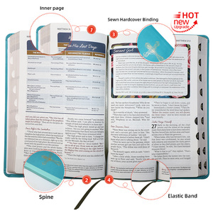 Service d'impression recyclable en gros personnalisé KJV Croix Sainte <span class=keywords><strong>Bible</strong></span> Couverture Bleu Couleur PU Feuille Estampage <span class=keywords><strong>Bible</strong></span> - Product Image 2