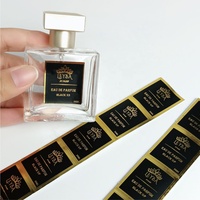 Autocollant en vinyle avec logo personnalisé autocollant de parfum en or imprimé étiquette en rouleau d'autocollant étanche pour cosmétique en feuille d'or