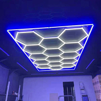 Lumière linéaire LED hexagonale blanche et noire pour la maison, le bureau, le restaurant, la salle de sport, le stade, le garage, le lavage de voitures, éclairage hexagonal de travail