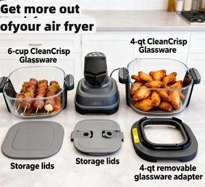 Freidora de Aire Eléctrica <span class=keywords><strong>Cosori</strong></span> de Vidrio y Plástico de 4L+1.5L, Horno Oster sin Aceite - Product Image 2