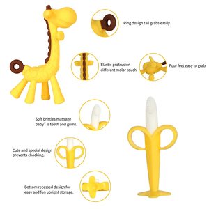 Mordedor de dentición para bebé, juguetes seguros para morder, sin BPA, mordedor congelador para bebé, mordedor de plátano de silicona - Product Image 3