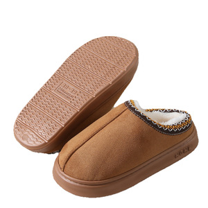 Femmes décontracté Style ethnique fourrure pour pantoufles automne hiver épais EVA semelle rehaussant mocassins moelleux chaud pour pantoufles doux - Product Image 5