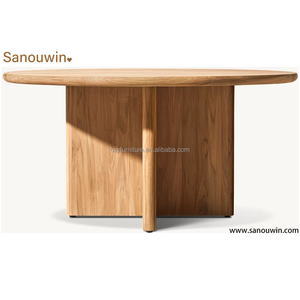 Table ronde en teck moderne exclusive pour les salles à manger extérieures haut de gamme Meubles luxueux en <span class=keywords><strong>bois</strong></span> naturel - Product Image 3