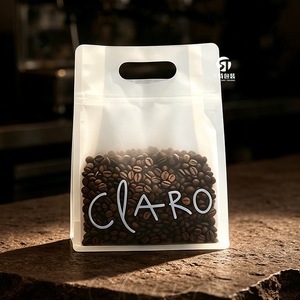 Bolsas de Café Mate Esmeriladas con Logotipo Personalizado, Bolsas de Plástico Laminado con Sellado de Ocho Lados, Cierre Reutilizable y Asa de Fácil Apertura - Product Image 1