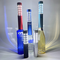 Bâton lumineux LED RGB rechargeable en aluminium pour bouteille de champagne, avec effet stroboscopique et clignotant, pour boîtes de nuit, bars, fêtes et événements