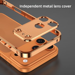 Custodia per Telefono in Metallo Alluminio Best Seller per iPhone 17 Pro Max, Accessori per Cellulari, Protezione Lenti, Arancione Antiurto - Product Image 3