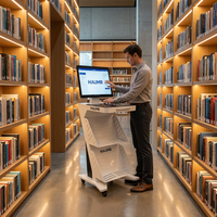 Carrito de Inventario RFID Inteligente Premium HAUMR para Bibliotecas, para Búsqueda, Clasificación y Catálogo Profesional de Libros