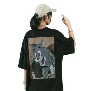 Anime Vêtements pour femmes 2025 Summer New Goth Plus Size Tee Black Short Sleeve T-Shirt Cat Top Killing <span class=keywords><strong>Stalking</strong></span> Clothes - Product Image 1