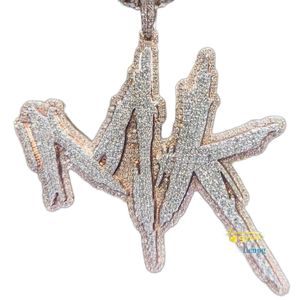 Pendentif personnalisé Hip Hop en argent sterling 925 plaqué or, moissanite VVS taille brillant, certifié GRA, avec logo, lettre ou nom - Product Image 1