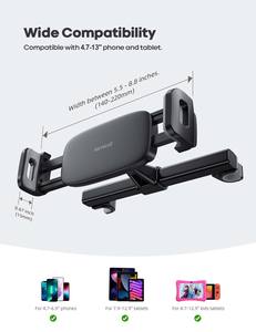 Lamicall CH05 スプリングスナップデザイン 車載ヘッドレストタブレットマウント 360度調整可能 後部座席ホルダー 4～10.5インチスマホスタンド 子供旅行用 - Product Image 6