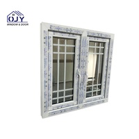 Ventana de vidrio reflectante de espejo, ventana abatible hacia fuera, ventana de parrilla y puerta de fábrica de PVC o UPVC