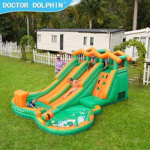 Doctor Dolphin Double toboggan aquatique gonflable extérieur, <span class=keywords><strong>château</strong></span> gonflable pour enfants, trampoline pour 4 personnes - Product Image 4