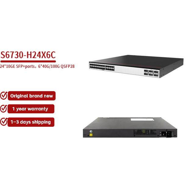 China Factory Supply New Stock Fast Ethernet 2.5Gbps 16 Core Chassis S6730-H24X6C Network Switch Gigabit
