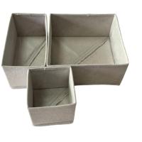 Lot de 3 bacs de rangement pliables peu encombrants en PE imperméable et polycoton, organisateurs de placard pour chaussettes, lingerie, papeterie et jouets