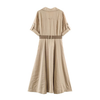Robe Midi Chic d'Été pour Femme PB&ZA 2026 avec Ceinture, Manches Courtes, Coupe Ample Décontractée - Vestidos Mujer