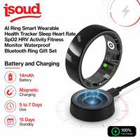 Anillo Inteligente con Monitor de Ciclo Menstrual, Control por Gestos, Monitor de Salud, Sueño y Temperatura, Diseño Moderno, Acero Inoxidable, Compatible con iOS 5
