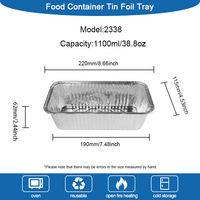Récipient jetable pour aliments à emporter Plateau de cuisson en aluminium Poêle à barbecue Conteneur en aluminium