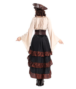 Robe Vintage de Capitaine Pirate Jack Sparrow pour Femme Adulte, Costume Médiéval pour Fêtes, Robes de Cosplay, Costumes de Pirates - Product Image 3