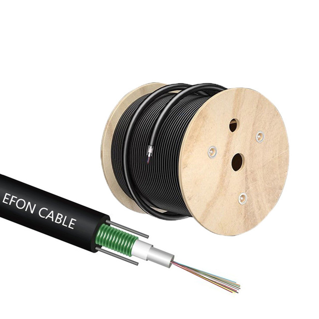 Outdoor Duct Single Mode Fiber Optic Cable Steel Wires Member Armored 4 6 8 12 16 24 Core Optical Cable for Network